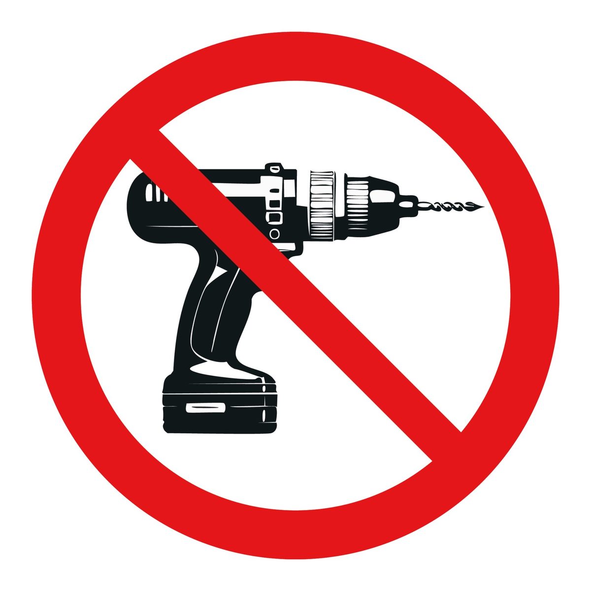Verboden te boren sticker