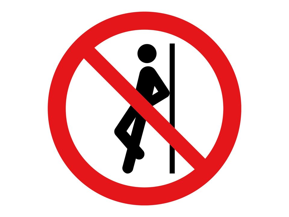 Verboden te leunen sticker