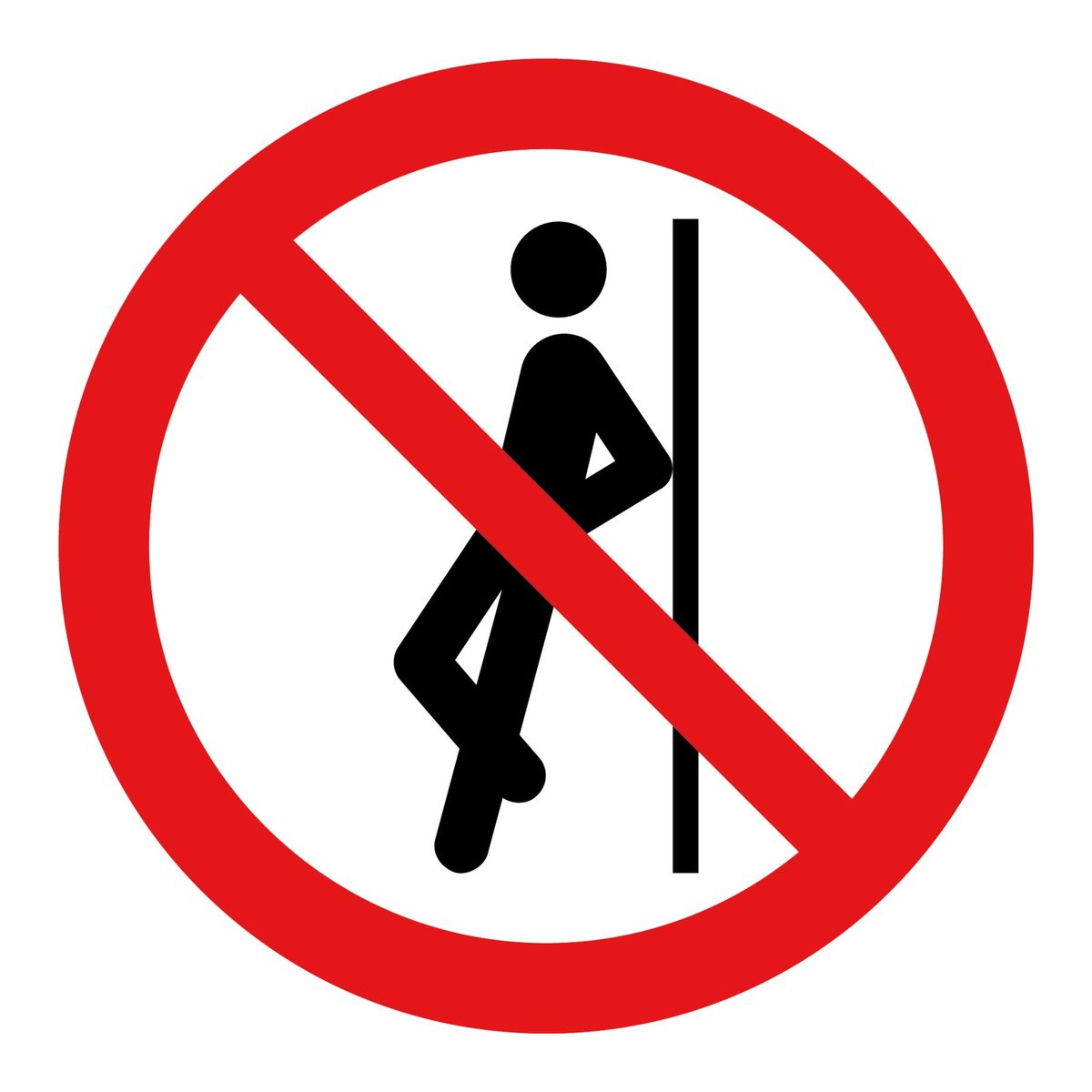 Verboden te leunen sticker