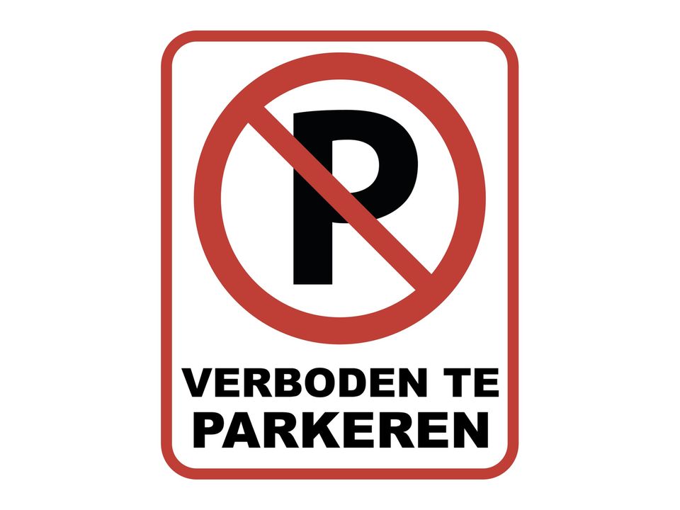 Verboden te Parkeren Bord