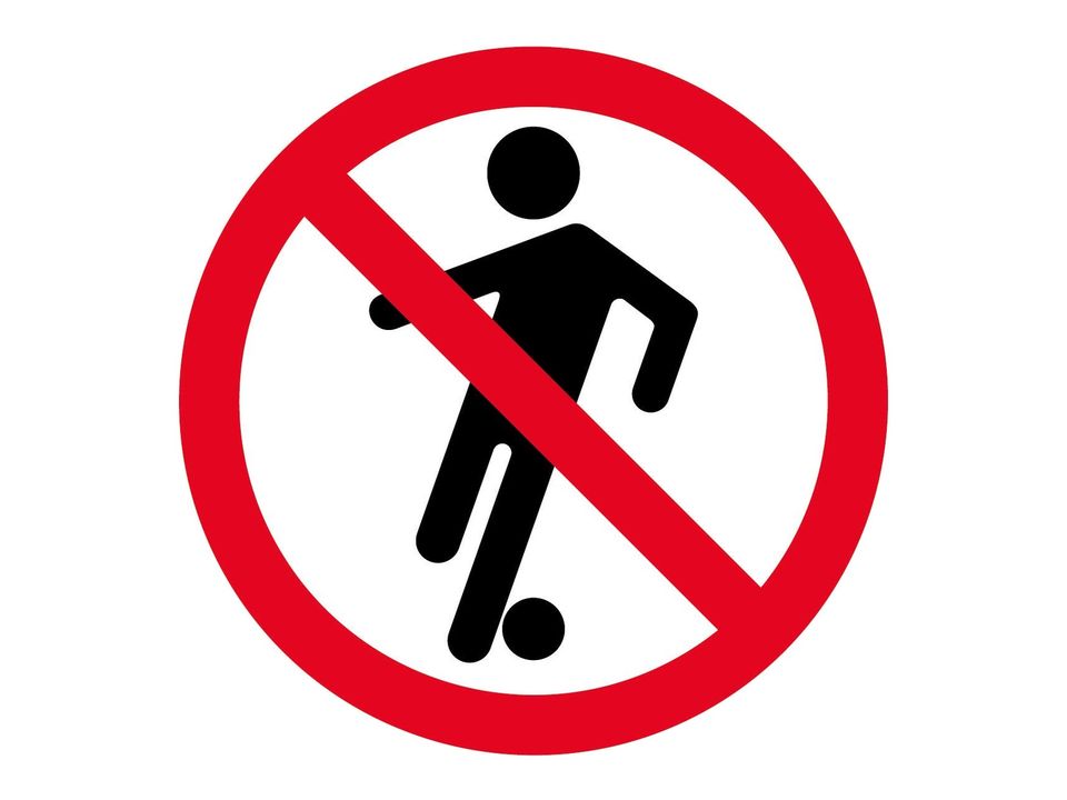 Verboden te voetballen sticker