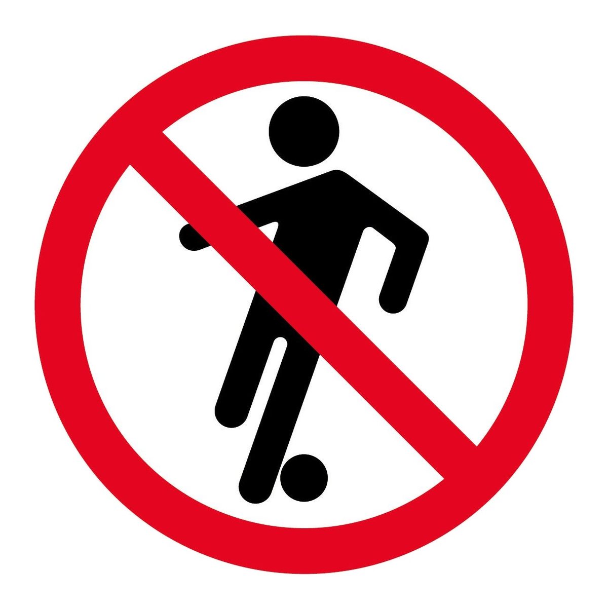 Verboden te voetballen sticker