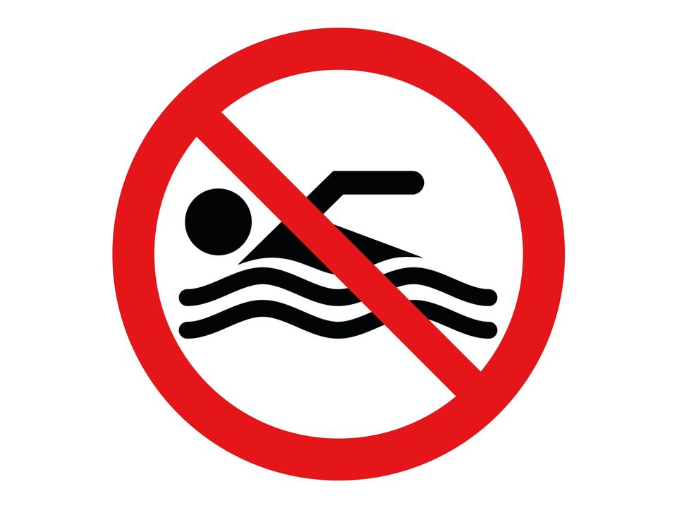 Verboden te zwemmen sticker