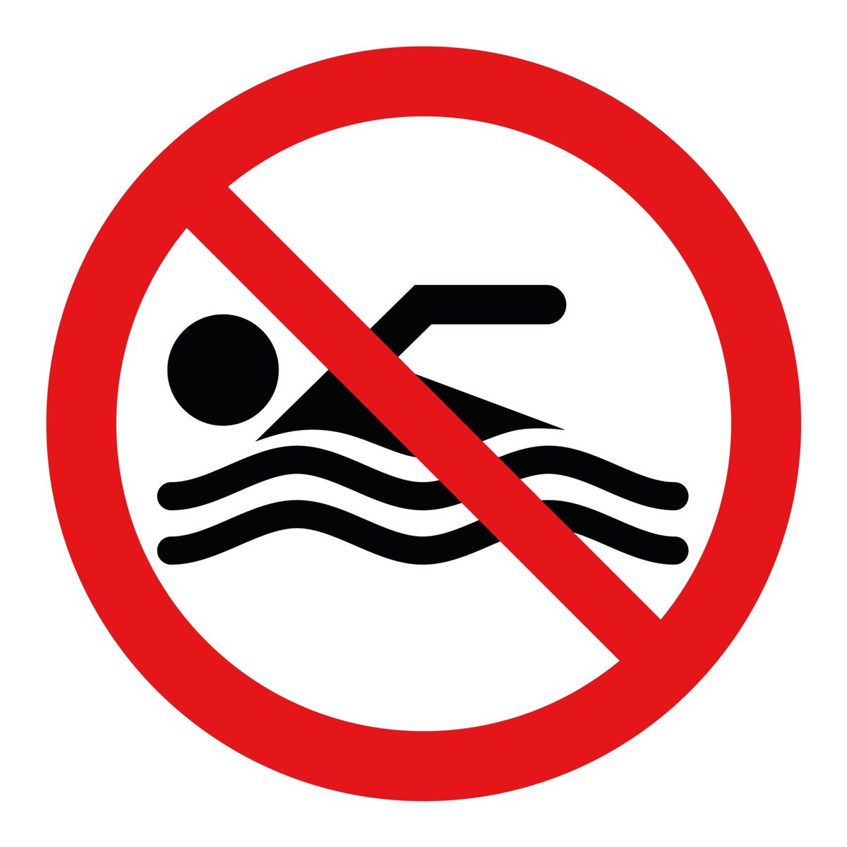 Verboden te zwemmen sticker