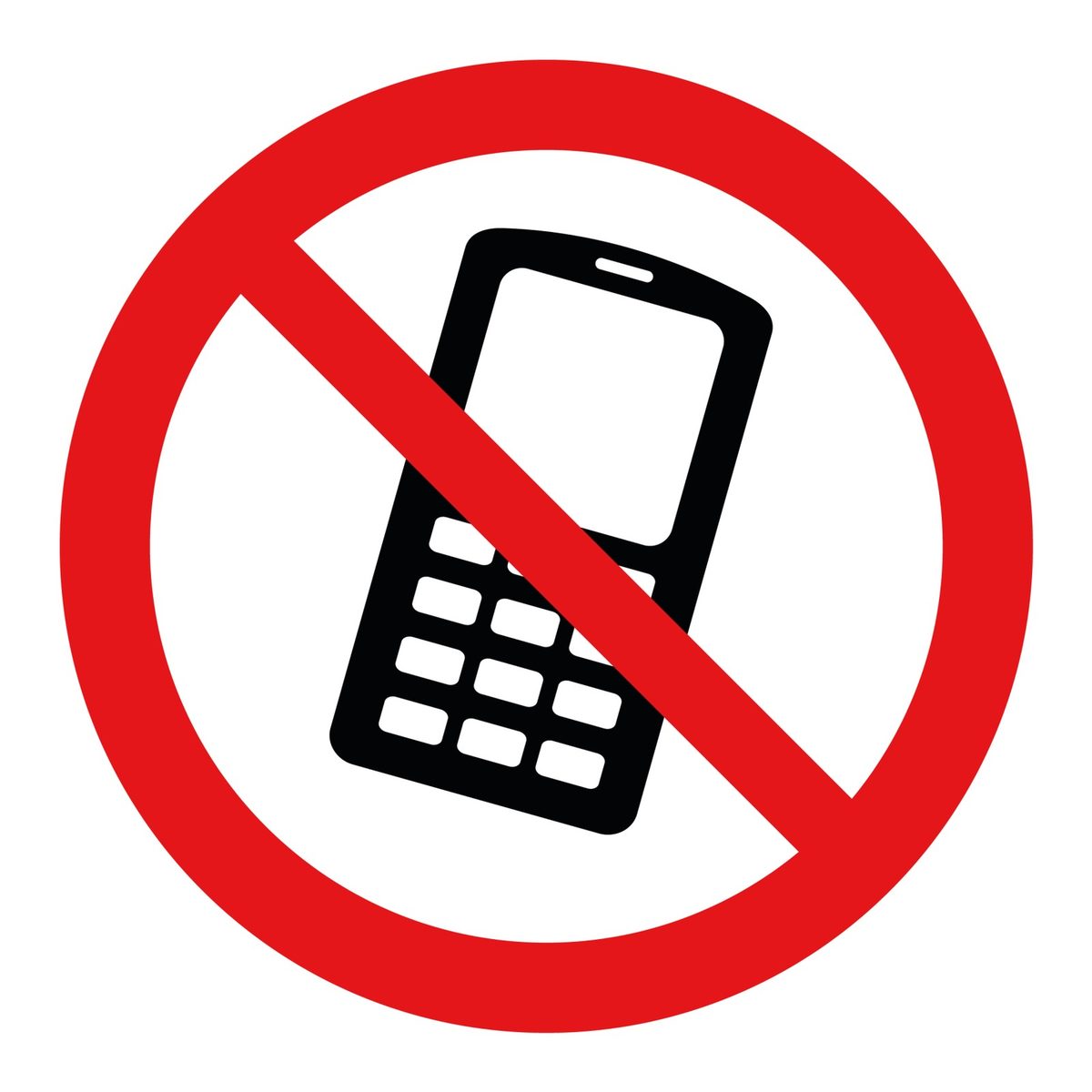 Verboden telefoon te gebruiken sticker (ISO 7010 P013)