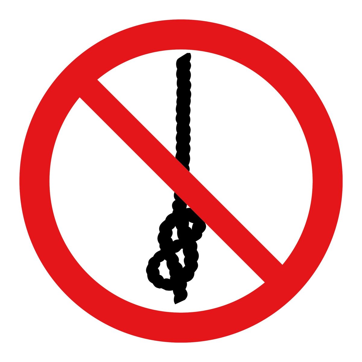 Verboden touw te knopen sticker
