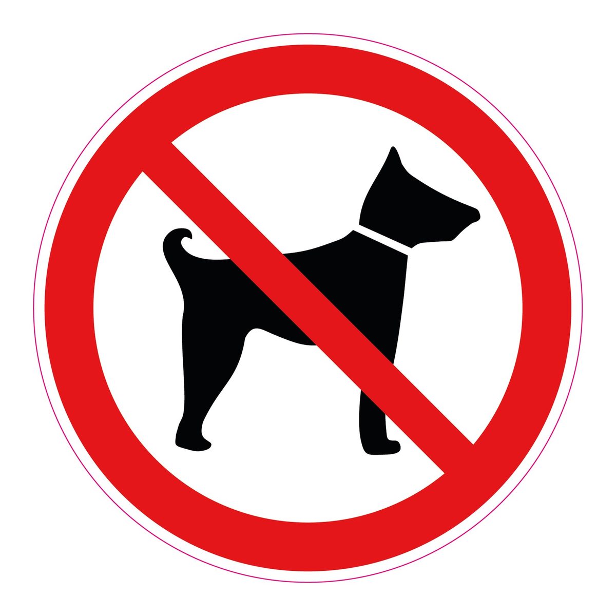Verboden voor honden sticker (ISO 7010 P021)