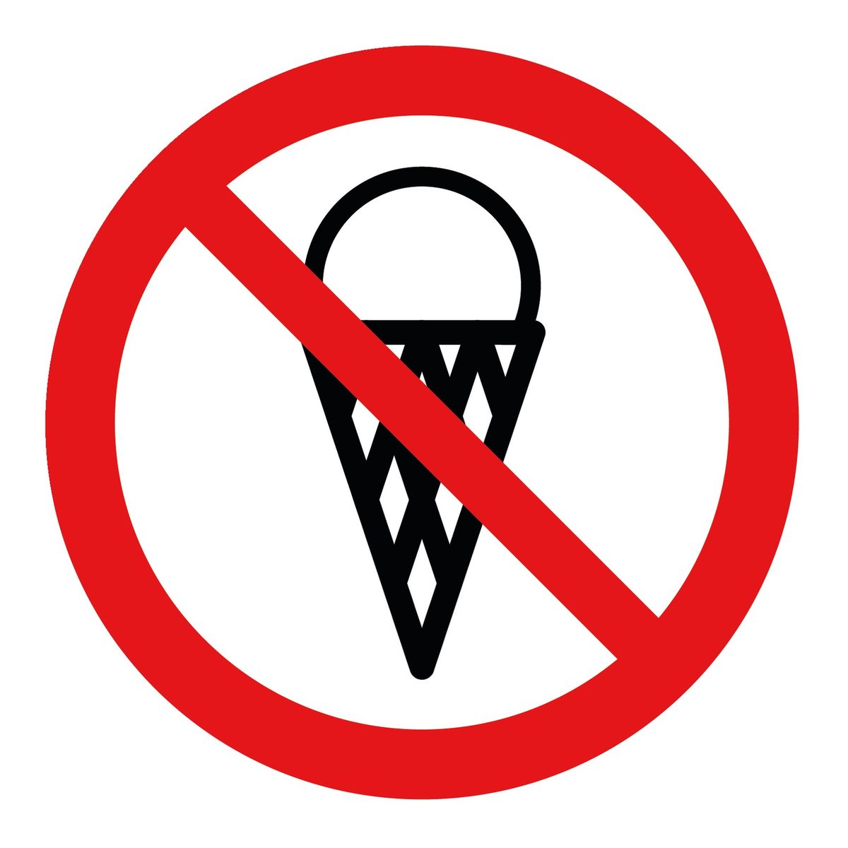 Verboden voor ijsjes sticker