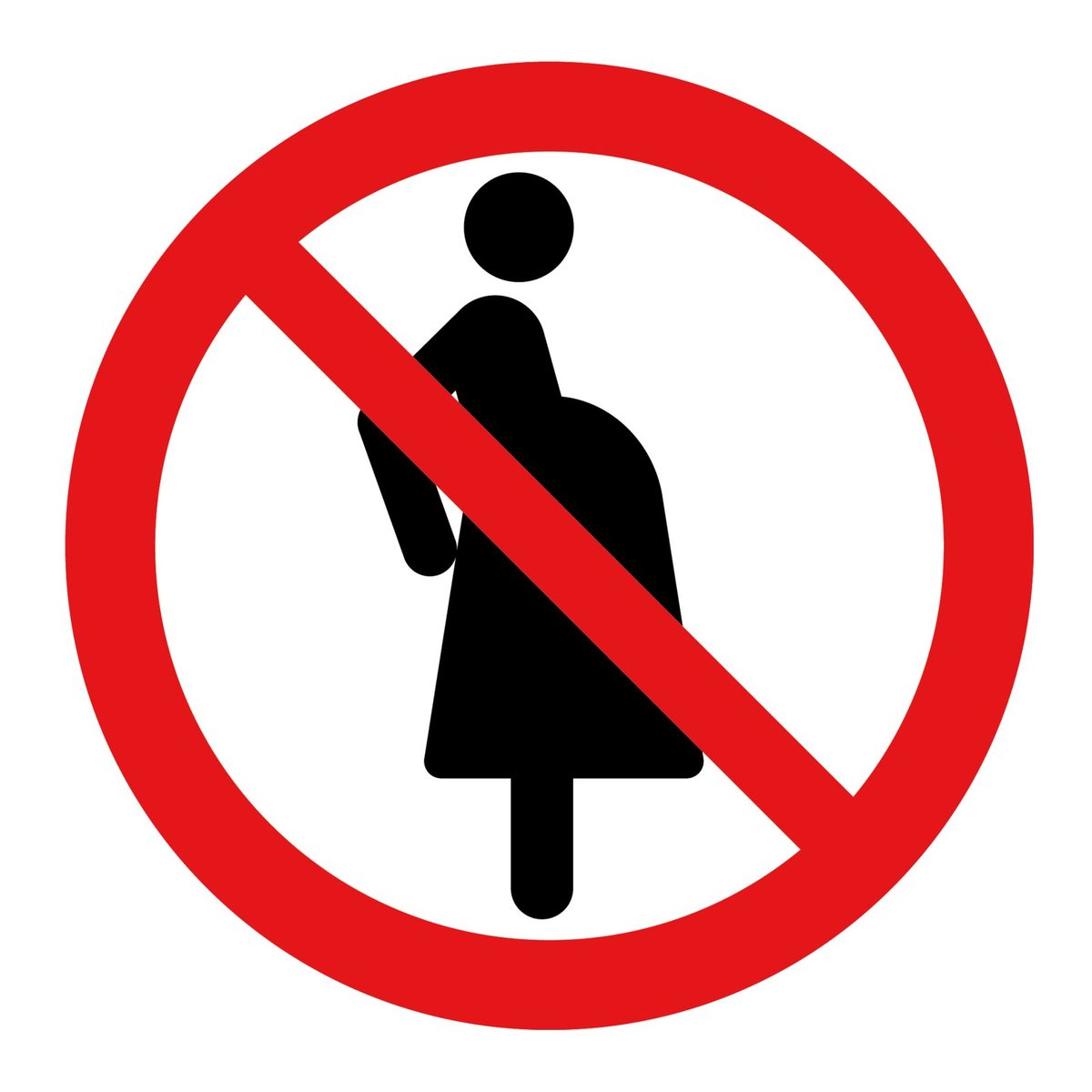 Verboden voor zwangere vrouwen sticker