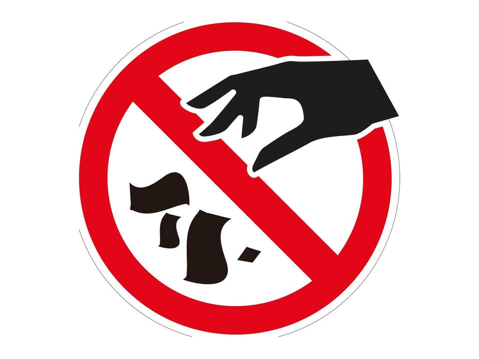 Verboden vuil weg te gooien sticker