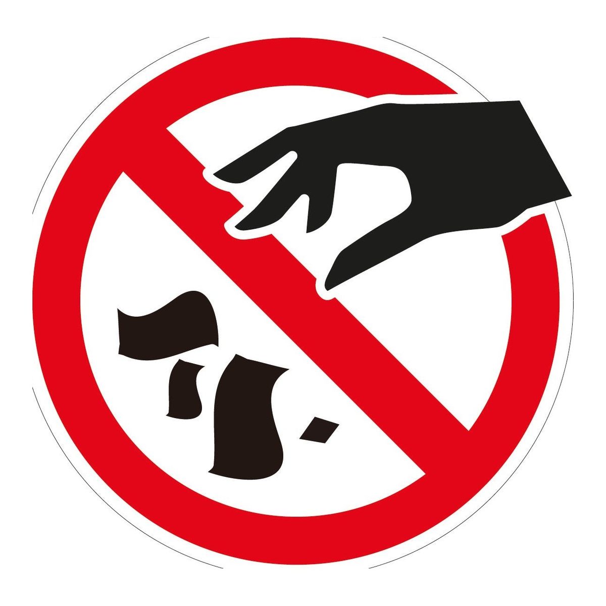Verboden vuil weg te gooien sticker