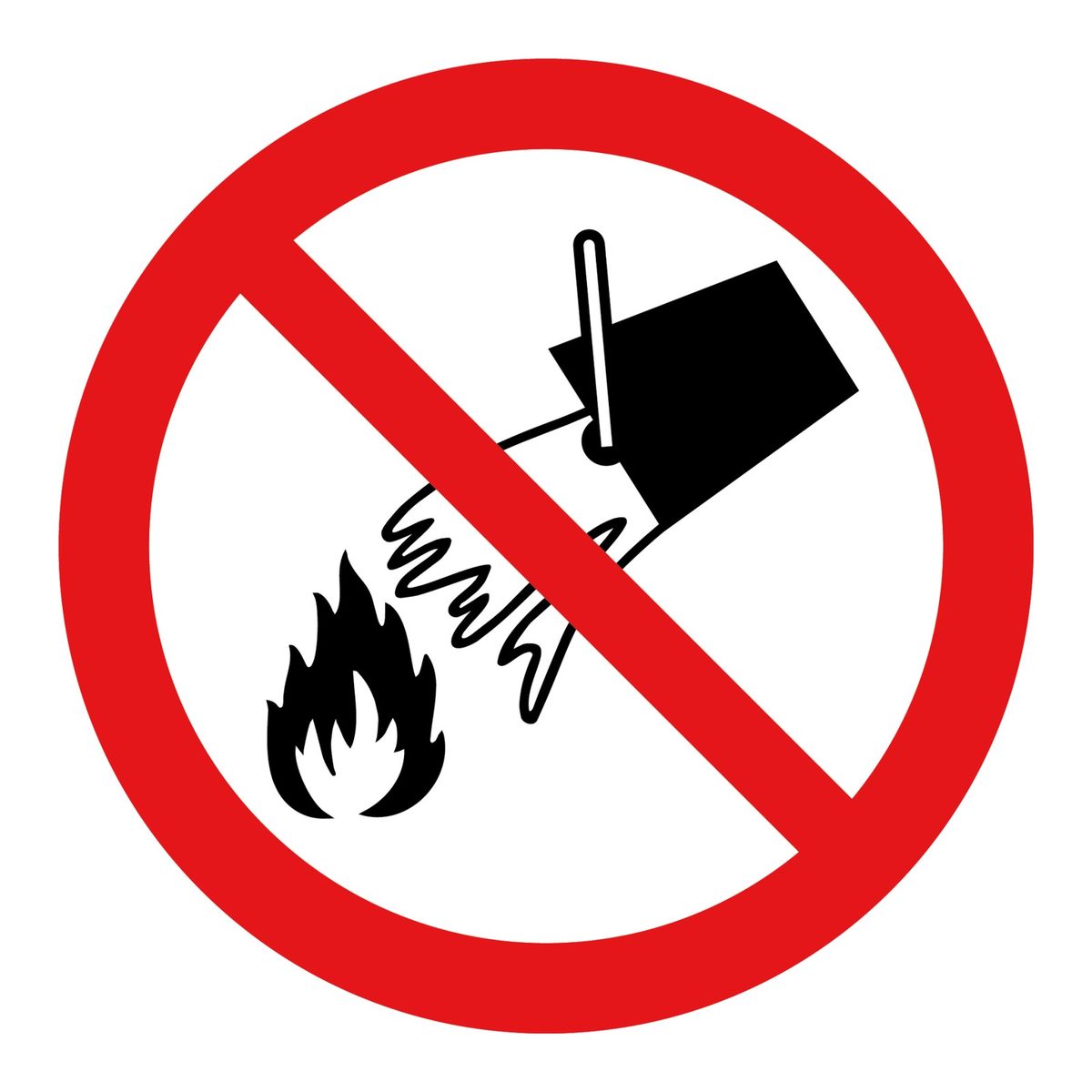 Verboden vuur te blussen met water sticker (ISO 7010 P011)
