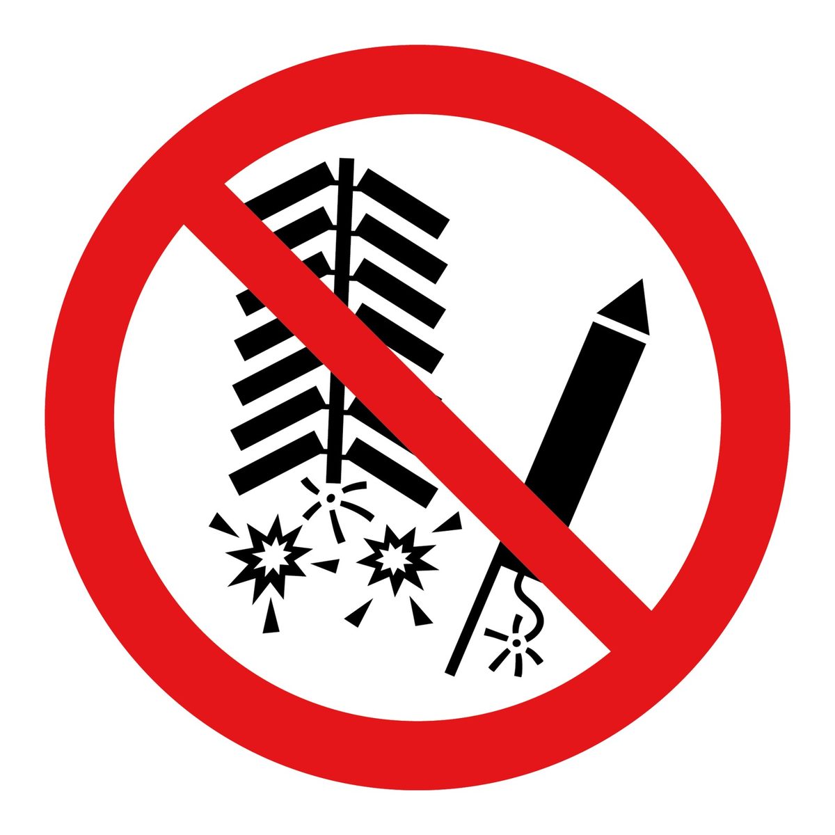 Verboden vuurwerk afsteken sticker