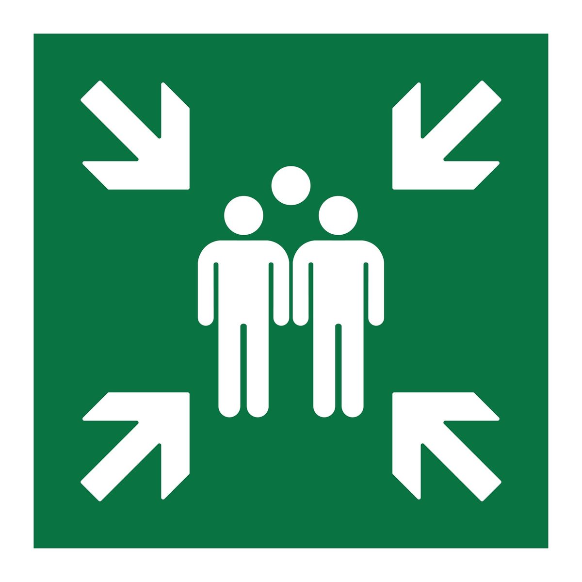 Verzamelplaats sticker (ISO 7010 E007)