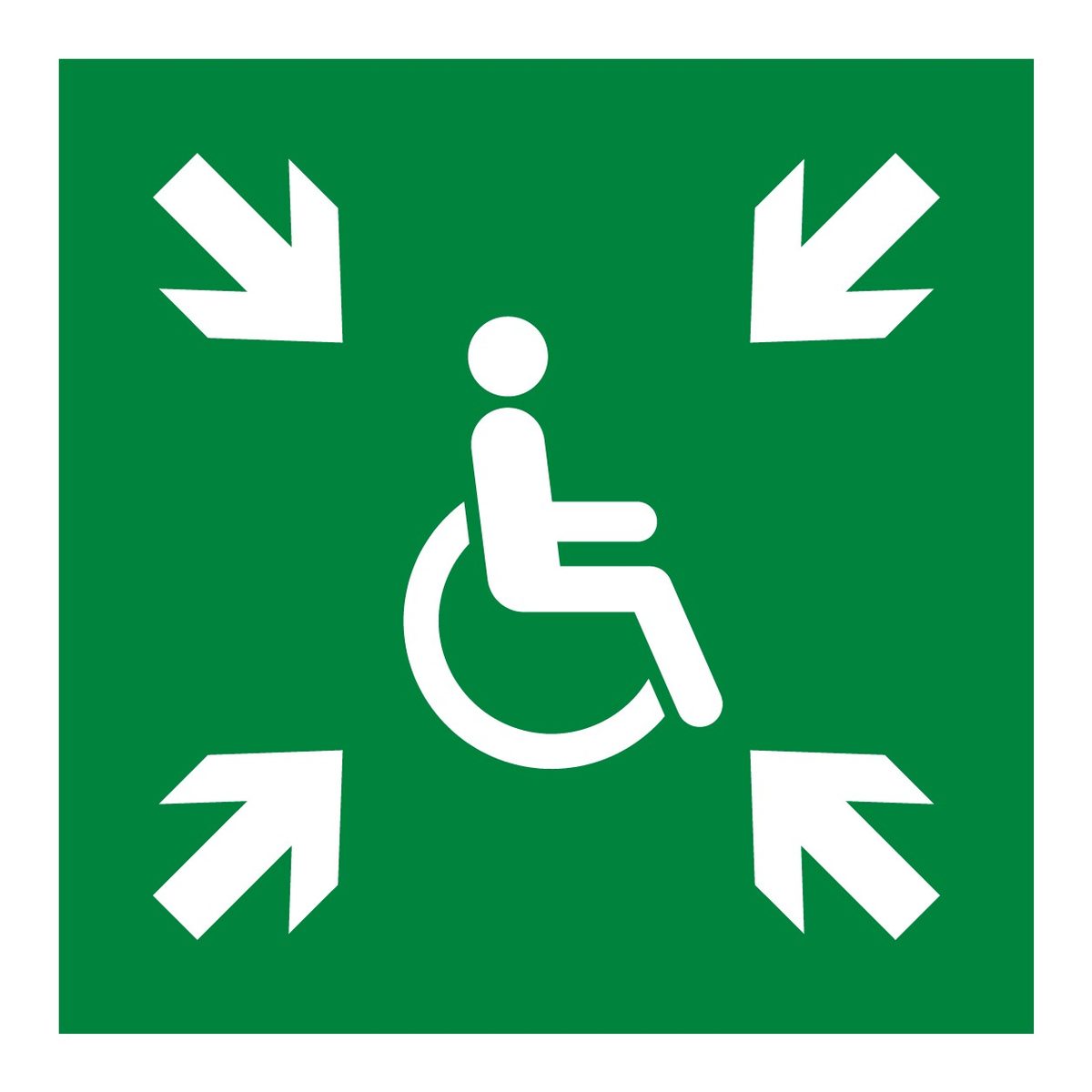 Verzamelplaats gehandicapten sticker (ISO 7010 E024)