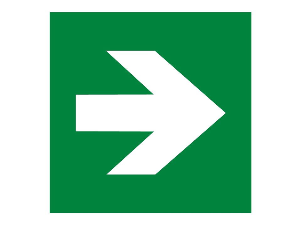 Vluchtweg richtingspijl naar rechts