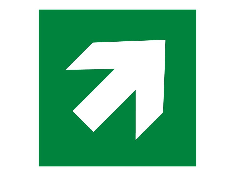 Vluchtweg richtingspijl schuin rechts