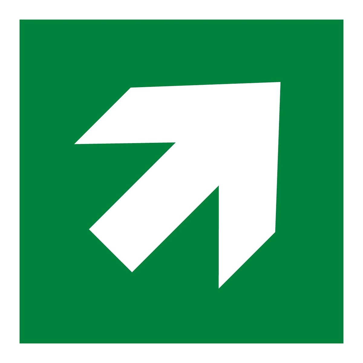 Vluchtweg richtingspijl schuin rechts (ISO 7010 E006)