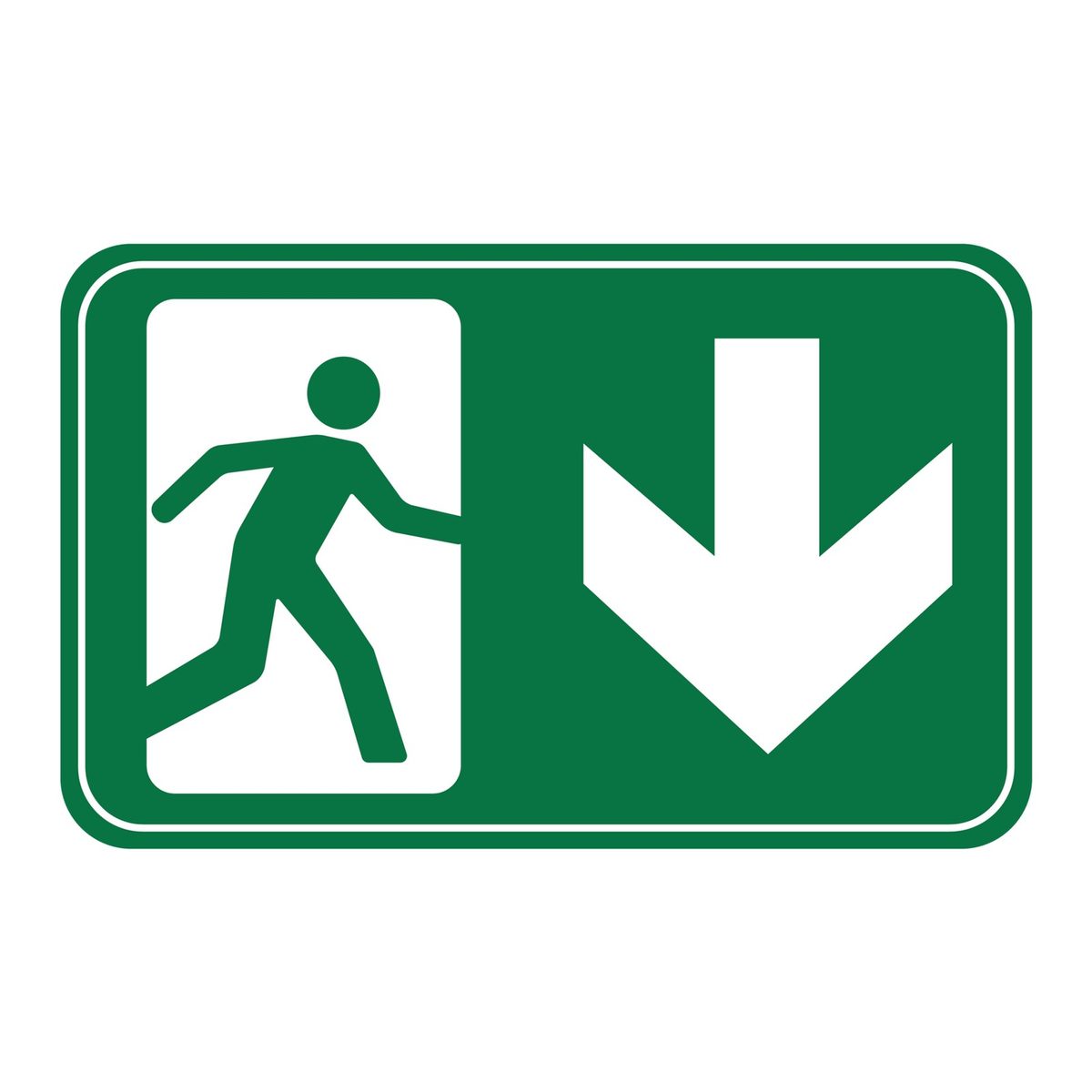 Vluchtwegsticker naar beneden (ISO 7010 E005)