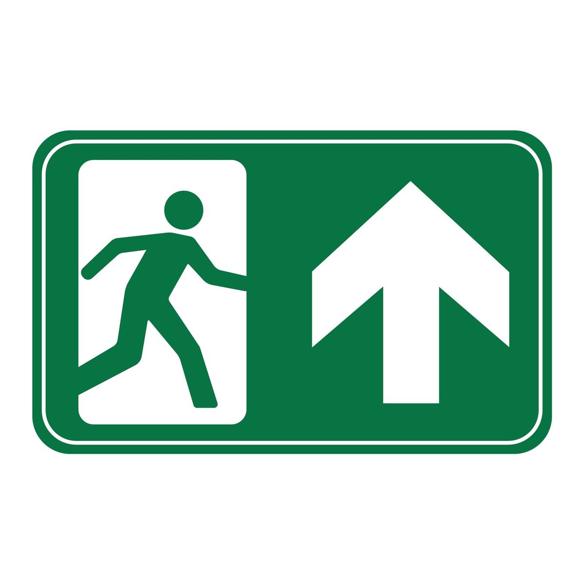 Vluchtwegsticker naar boven (ISO 7010 E005)
