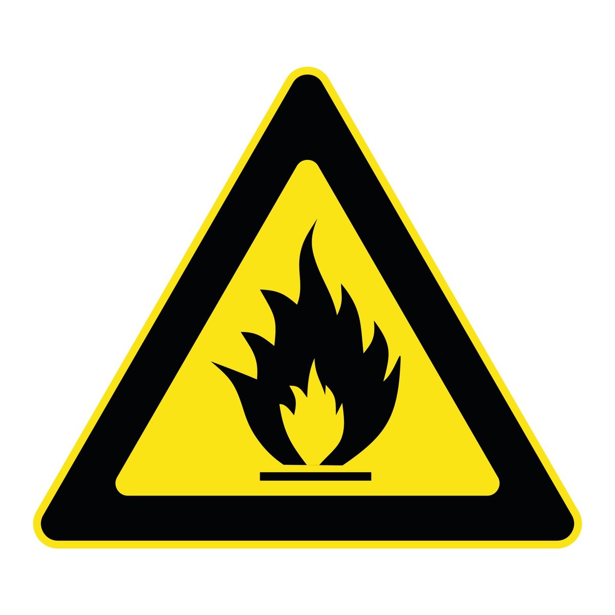 Waarschuwingssticker brandgevaarlijk (ISO 7010 W021)