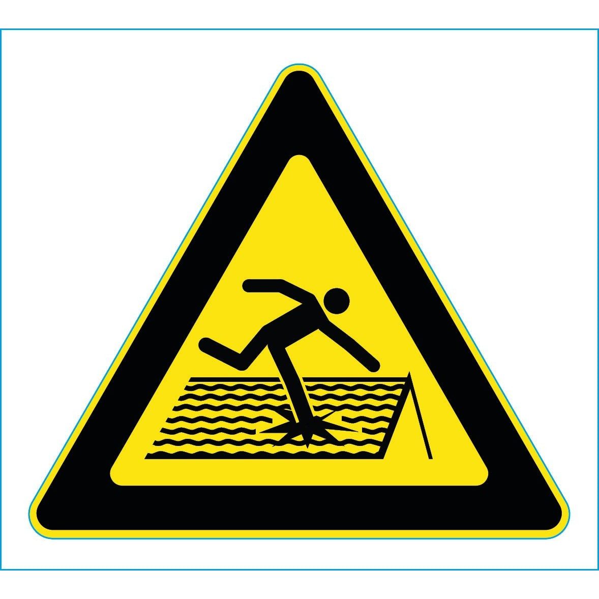 Waarschuwingssticker breekbaar dak (ISO 7010 W036)