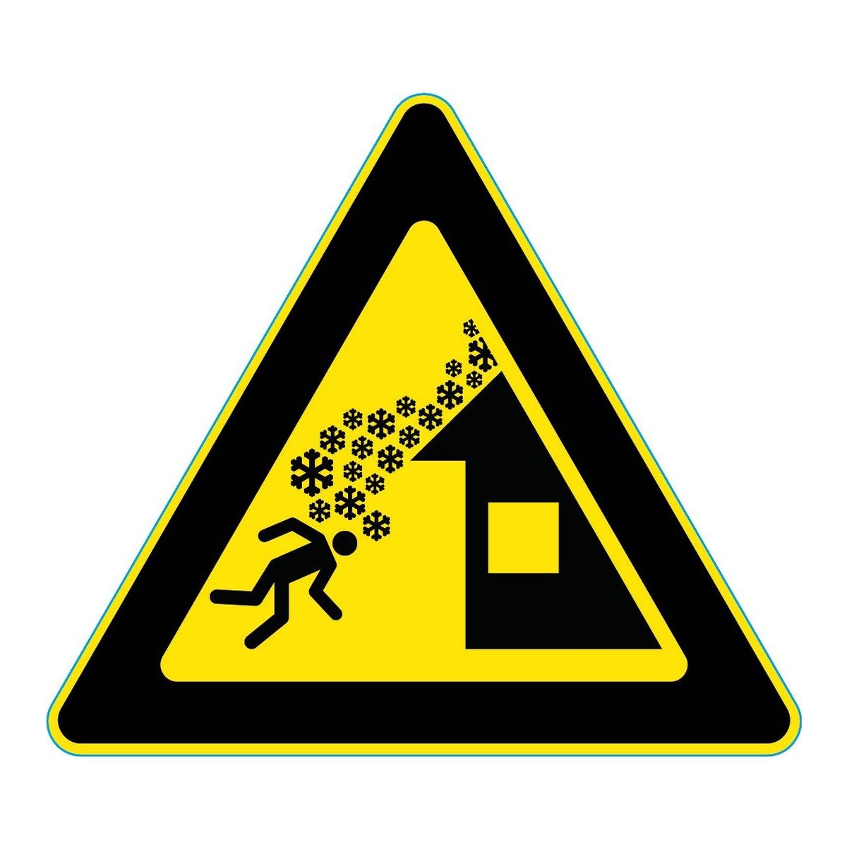 Waarschuwingssticker daklawine (ISO 7010 W040)