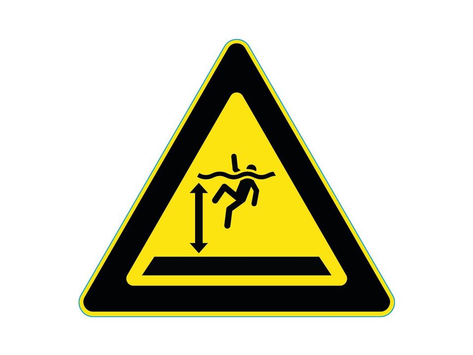 Waarschuwingssticker diep water