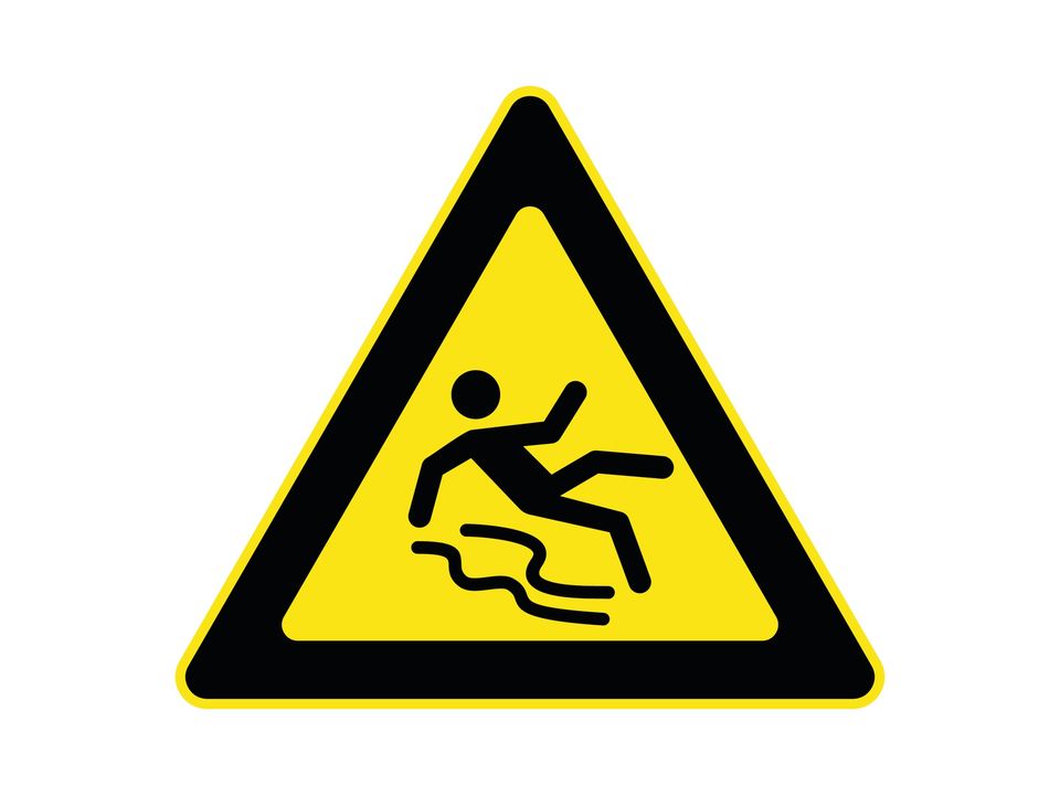 Waarschuwingssticker gladheid en valgevaar