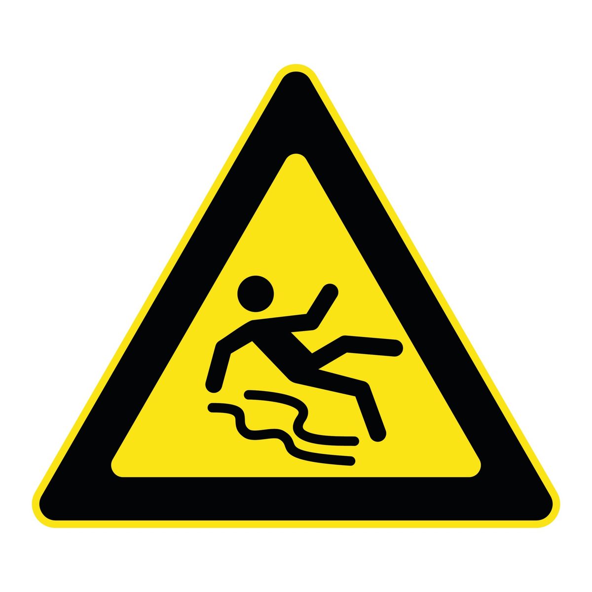 Waarschuwingssticker gladheid en valgevaar (ISO 7010 W011)