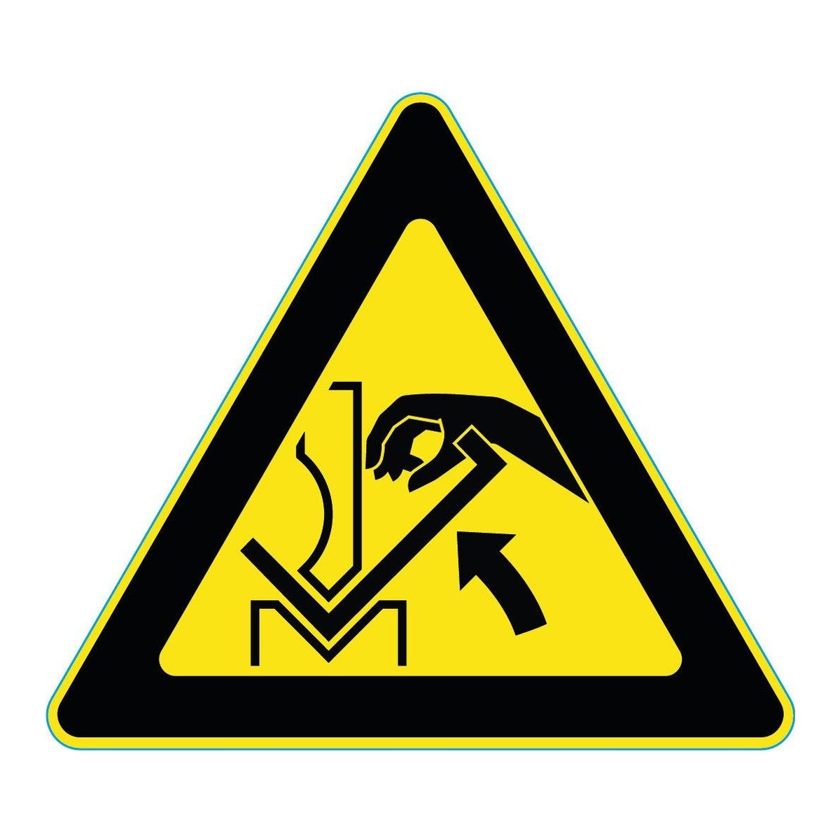 Waarschuwingssticker hand tussen werkstuk (ISO 7010 W031)