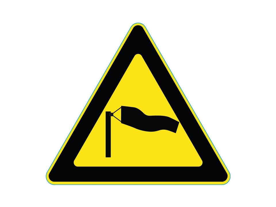 Waarschuwingssticker harde wind