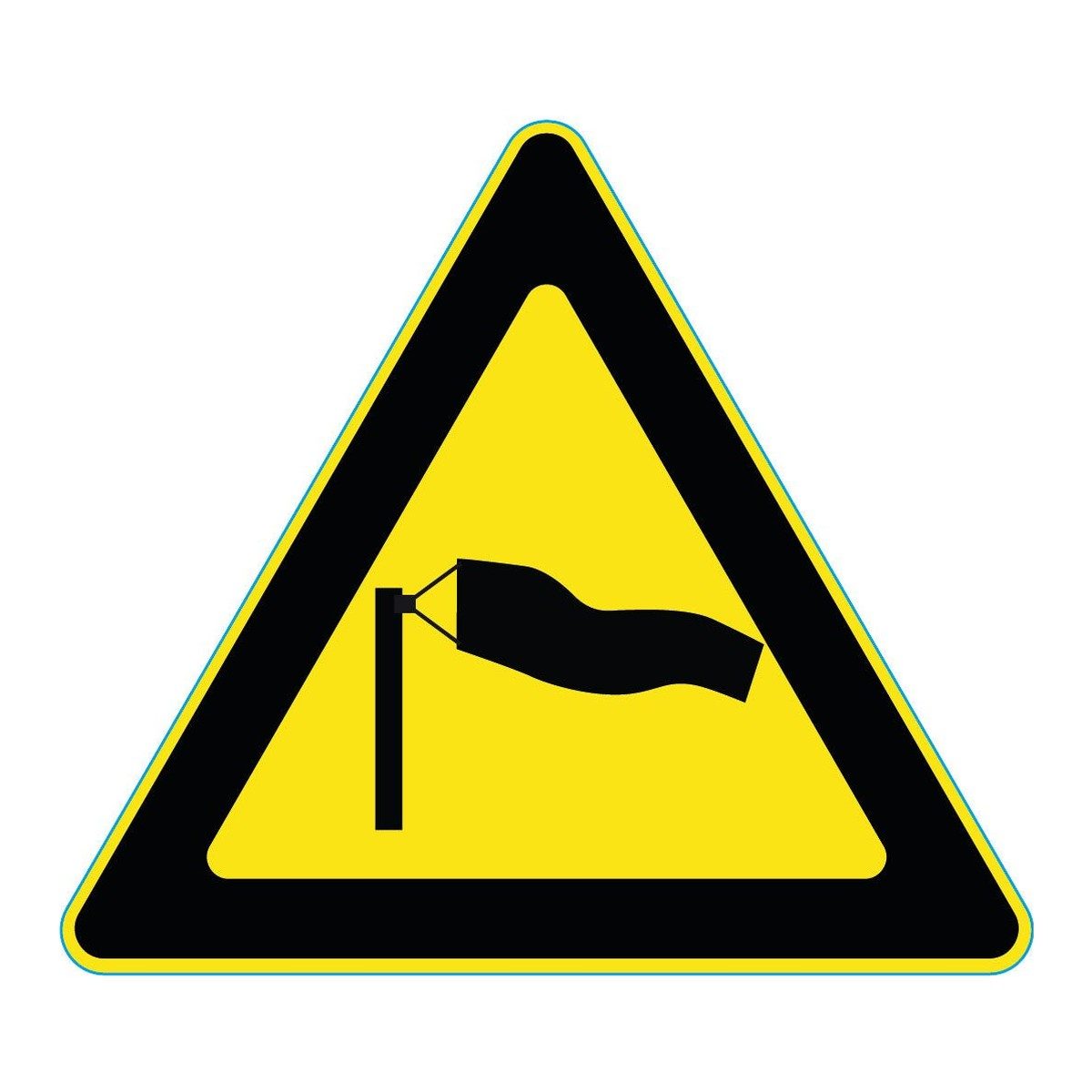 Waarschuwingssticker harde wind (ISO 7010 W064)