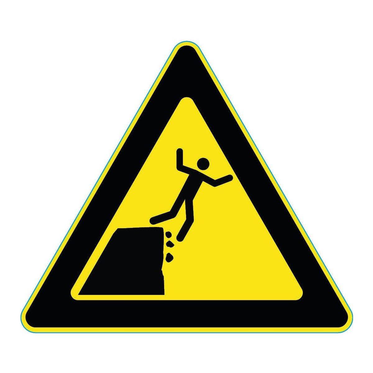 Waarschuwingssticker instabiele klifrand (ISO 7010 W052)