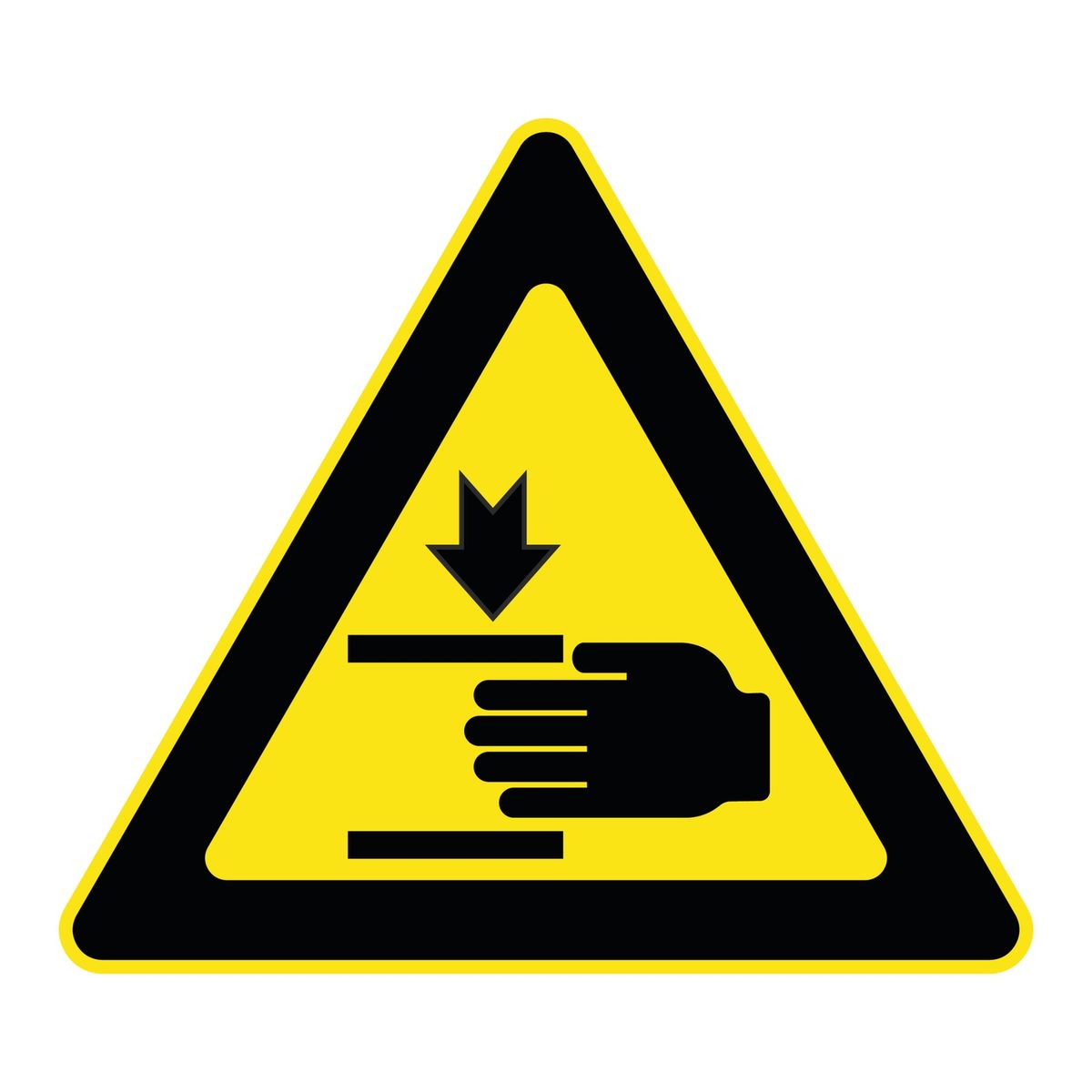 Waarschuwingssticker klemgevaar handen (ISO 7010 W024)