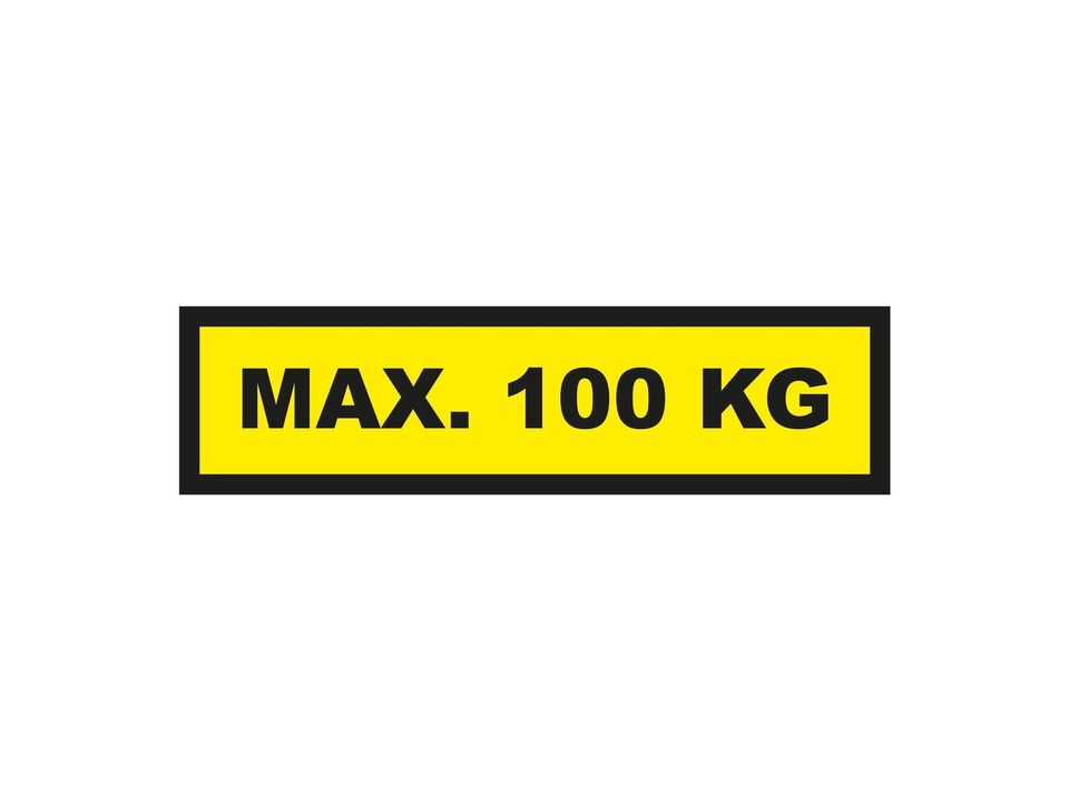 Waarschuwingssticker max. 100 kg
