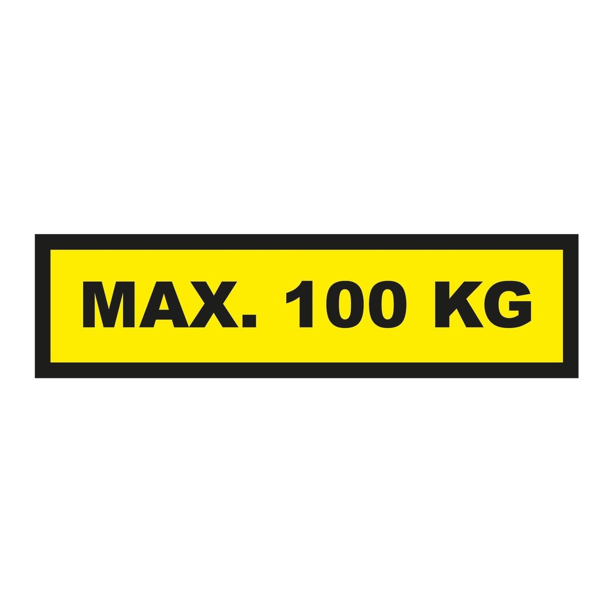 Waarschuwingssticker max. 100 kg