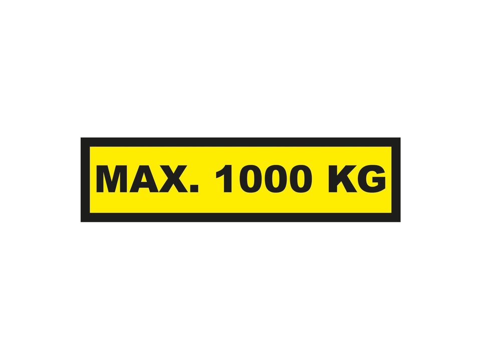 Waarschuwingssticker max. 1000 kg