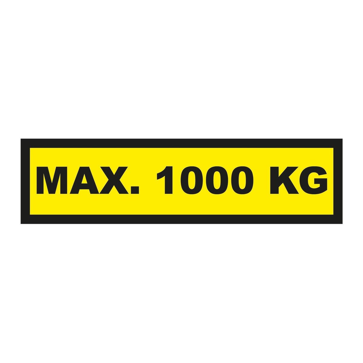 Waarschuwingssticker max. 1000 kg