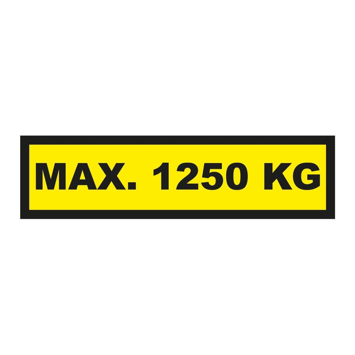 Waarschuwingssticker max. 1250 kg