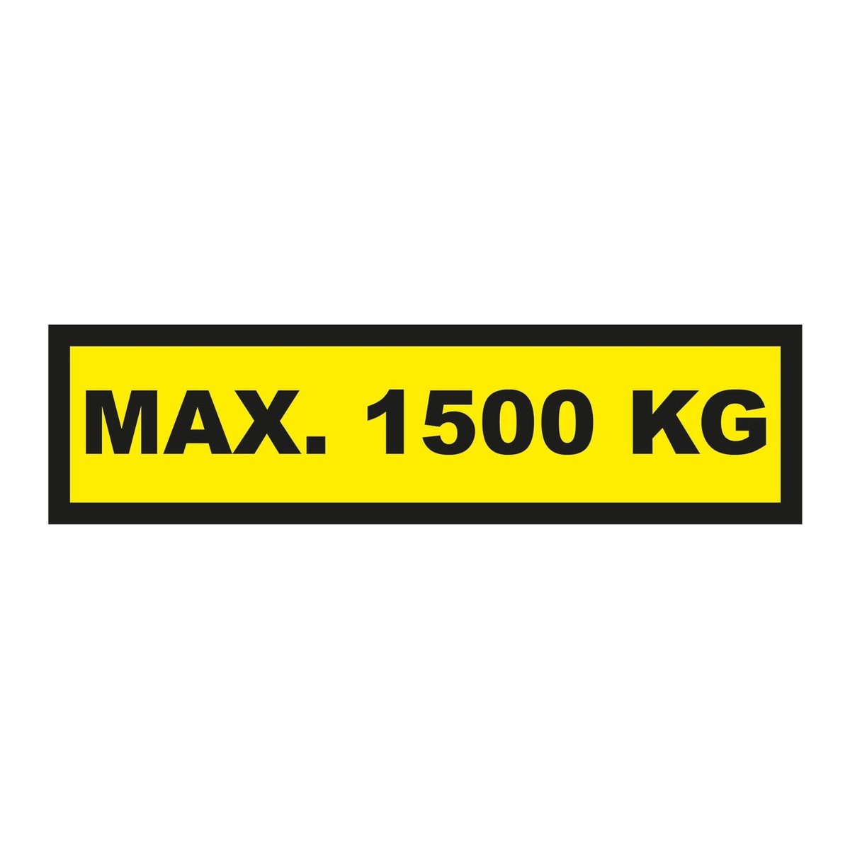 Waarschuwingssticker max. 1500 kg