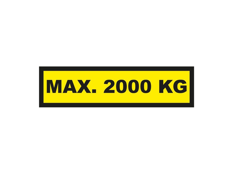 Waarschuwingssticker max. 2000 kg