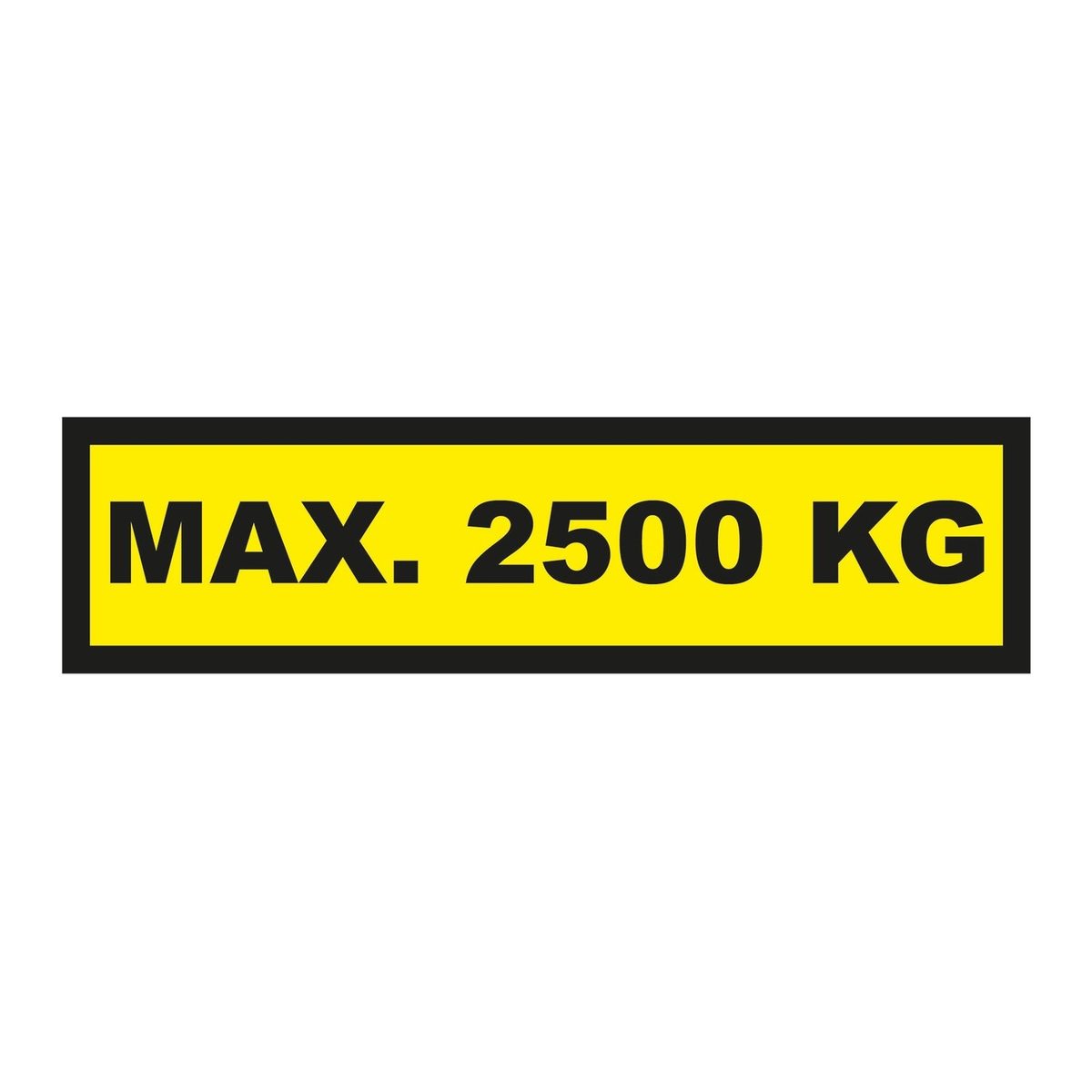 Waarschuwingssticker max. 2500 kg