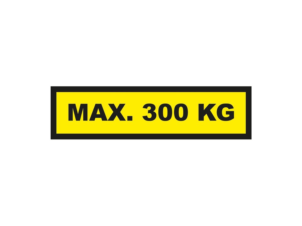 Waarschuwingssticker max. 300 kg