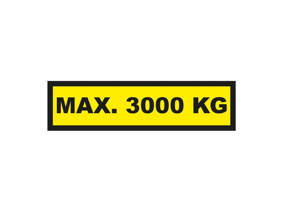 Waarschuwingssticker max. 3000 kg