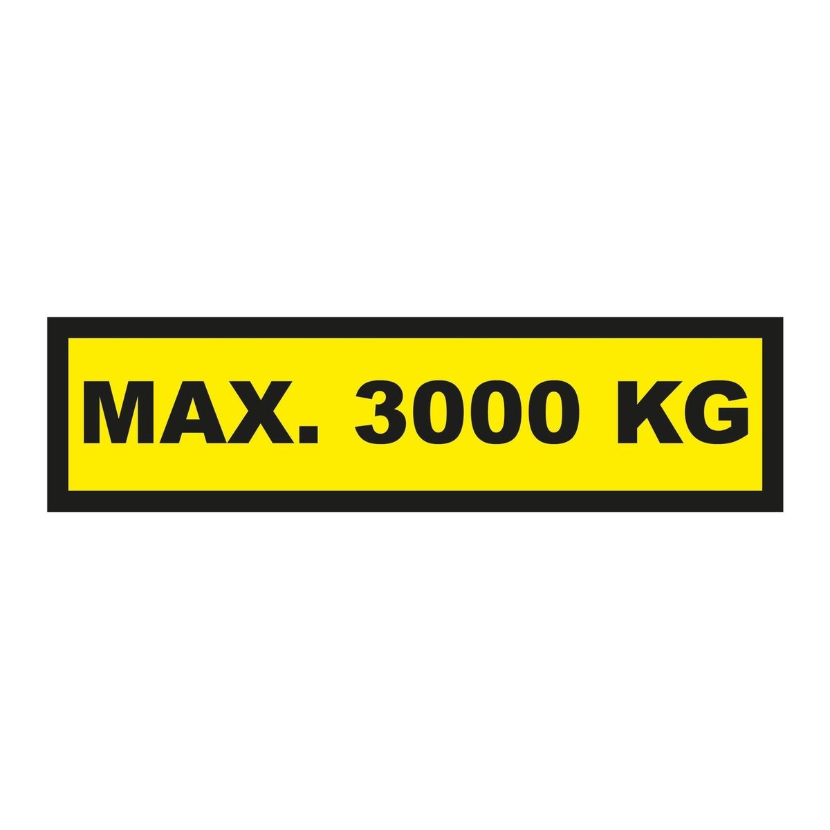 Waarschuwingssticker max. 3000 kg