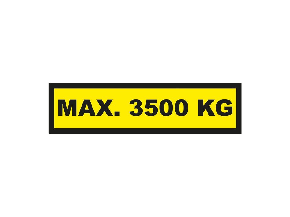 Waarschuwingssticker max. 3500 kg
