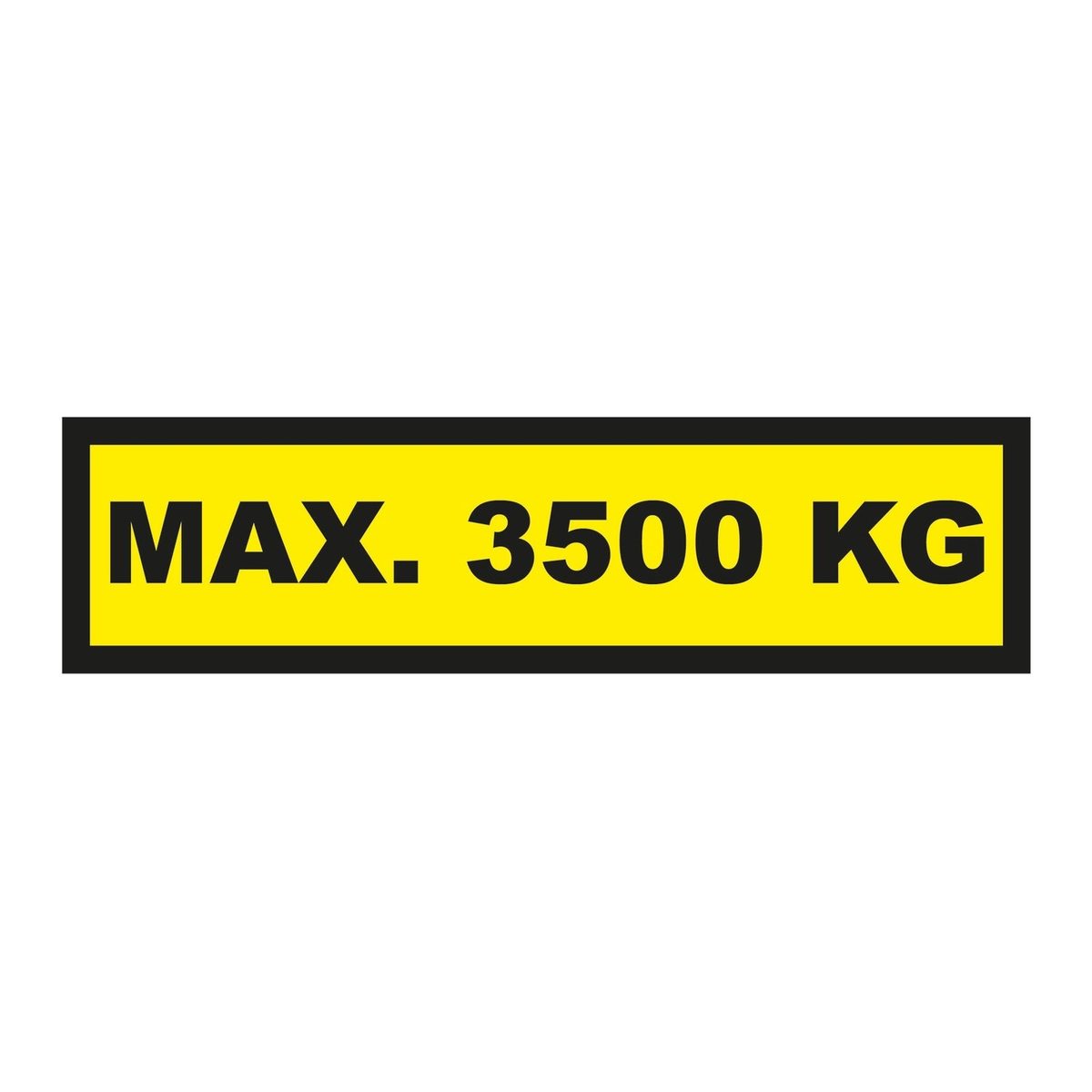 Waarschuwingssticker max. 3500 kg
