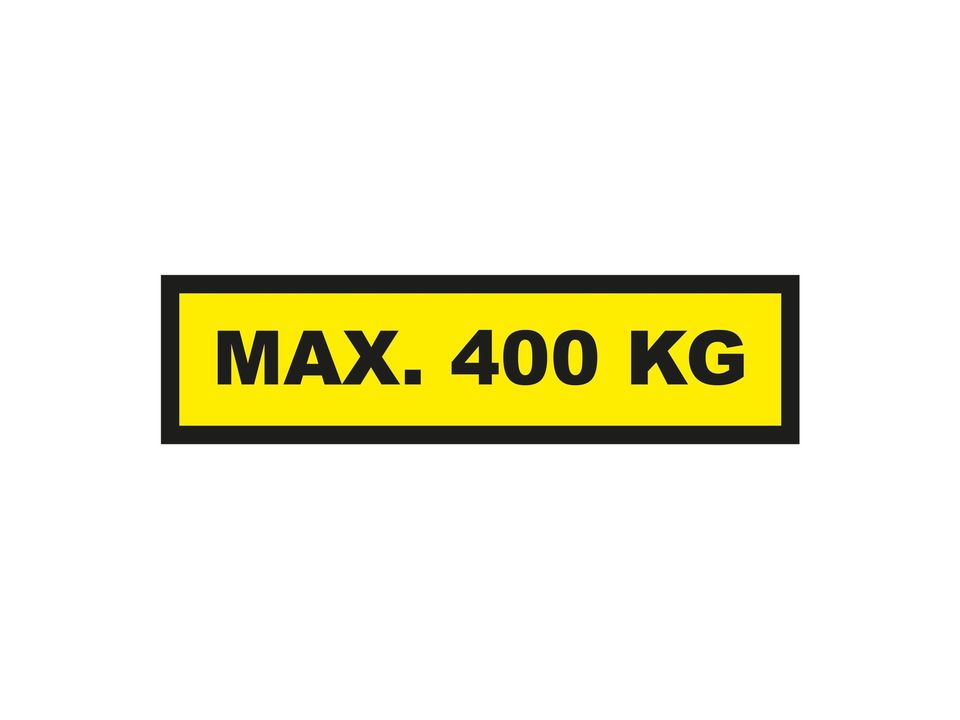 Waarschuwingssticker max. 400 kg