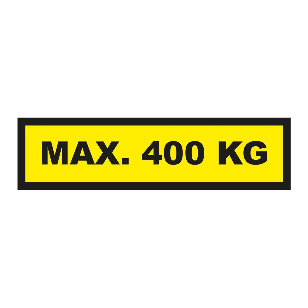 Waarschuwingssticker max. 400 kg